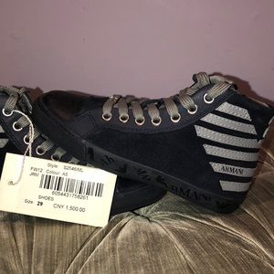 NWT Armani Junior high top sneakers